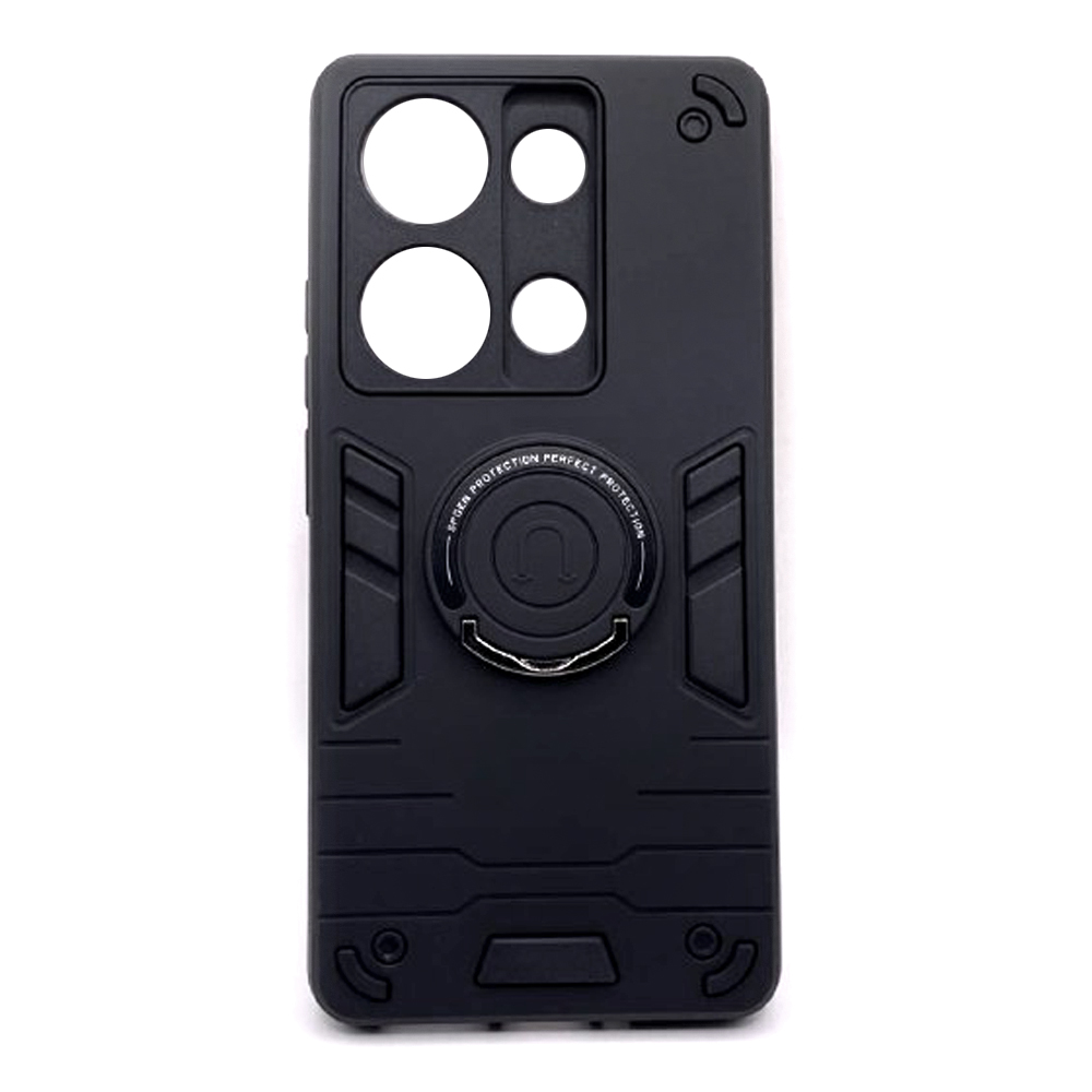 Накладка Armored Round Ring Magnetic Separate Camera для Xiaomi Note 13 Pro 4G/ Poco M6 Pro 4G/ Note 14s (Black)-0